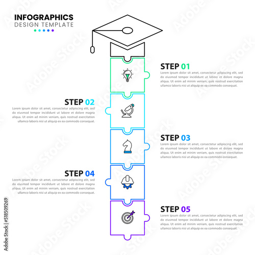 Infographic template. Educational concept with 5 steps