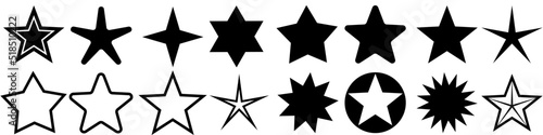 Star icon vector set. Five star illustration sign collection. rating symbol.
