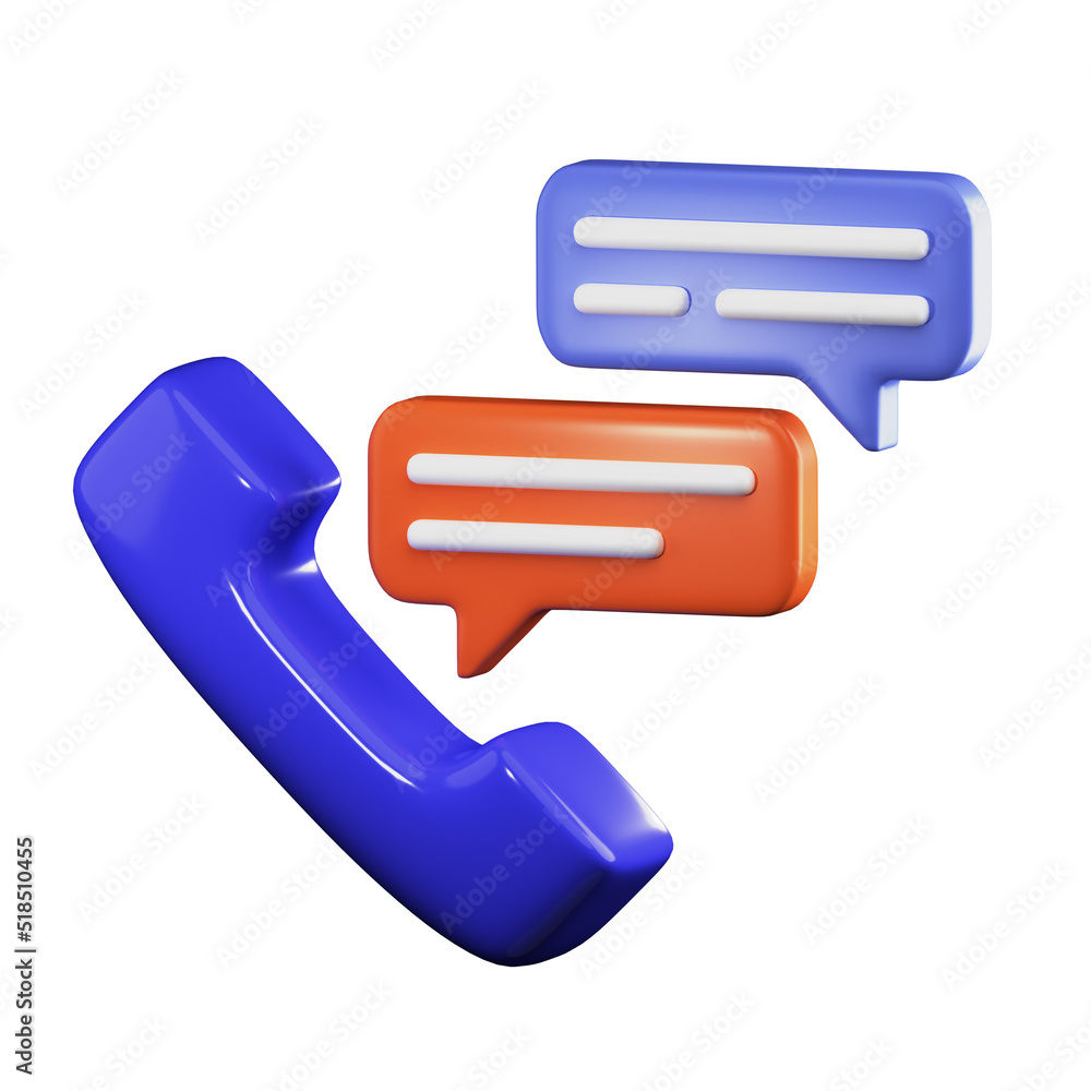3D Call and Chat PNG Illustration 3D Call and Chat PNG Illustration