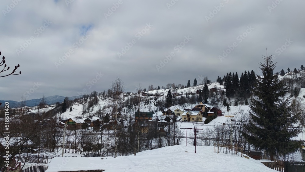 snow covered mountains