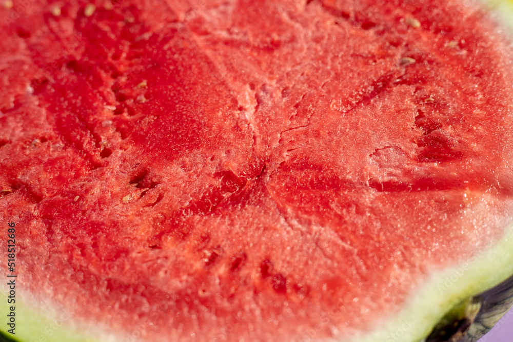 Heart of fresh cut watermelon, ready to eat, fruit of the summer Heart of fresh cut watermelon, ready to eat, fruit of the summer