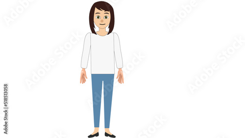 Fully rigged girl puppet for adobe character animator 
