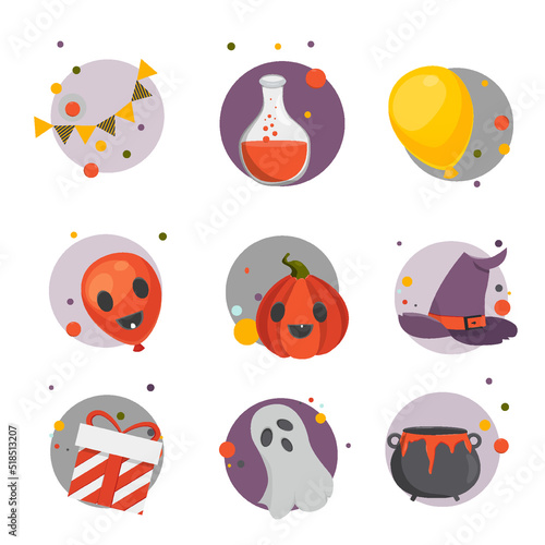 Set of icons for social networks halloween design.Vector