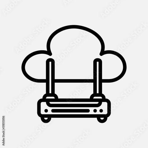 Router icon in line style about cloud computing, use for website mobile app presentation