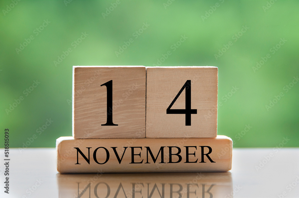November 14 calendar date text on wooden blocks with copy space for ideas or text. Copy space November 14 calendar date text on wooden blocks with copy space for ideas or text. Copy space