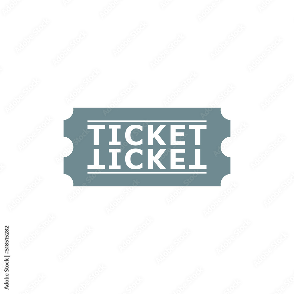 Simple ticket icon isolated on white background Simple ticket icon isolated on white background