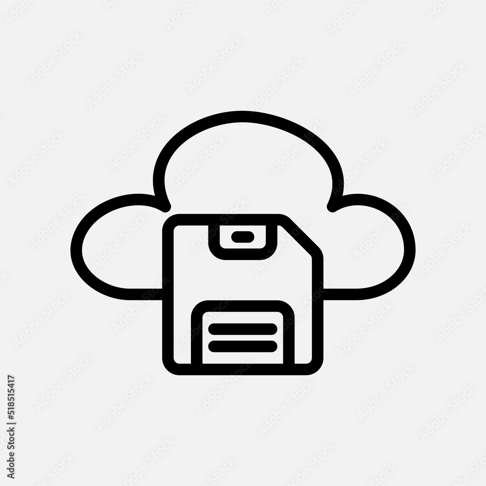 Save icon in line style about cloud computing, use for website mobile app presentation Save icon in line style about cloud computing, use for website mobile app presentation