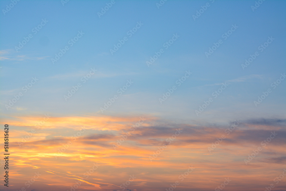 Beautiful view of sky with clouds at sunset