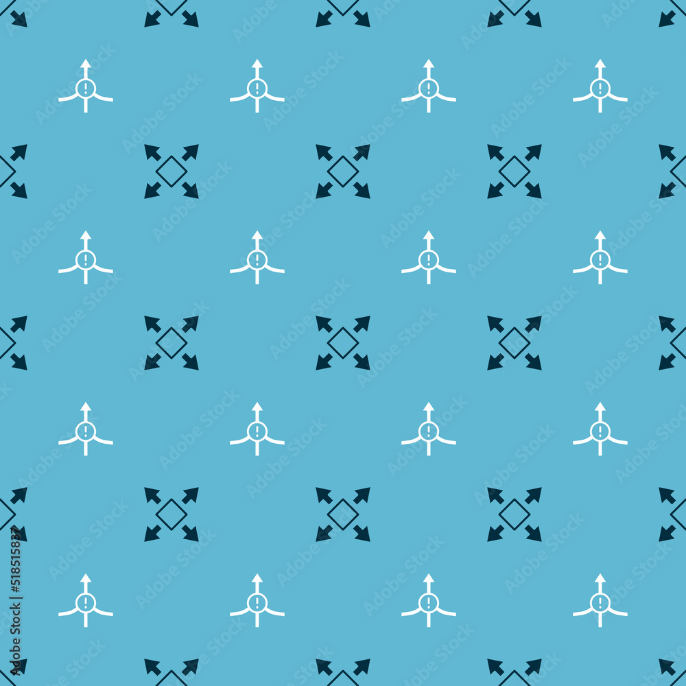 Set Many ways directional arrow and Arrow on seamless pattern. Vector Set Many ways directional arrow and Arrow on seamless pattern. Vector