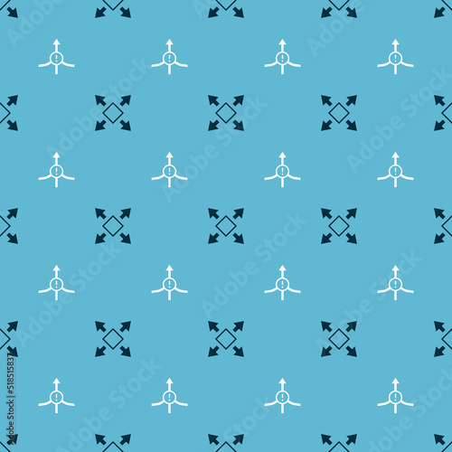 Set Many ways directional arrow and Arrow on seamless pattern. Vector