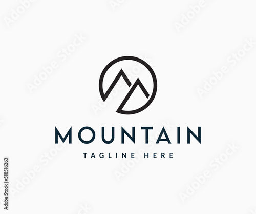 Mountain logo design vector template. Forests logo design