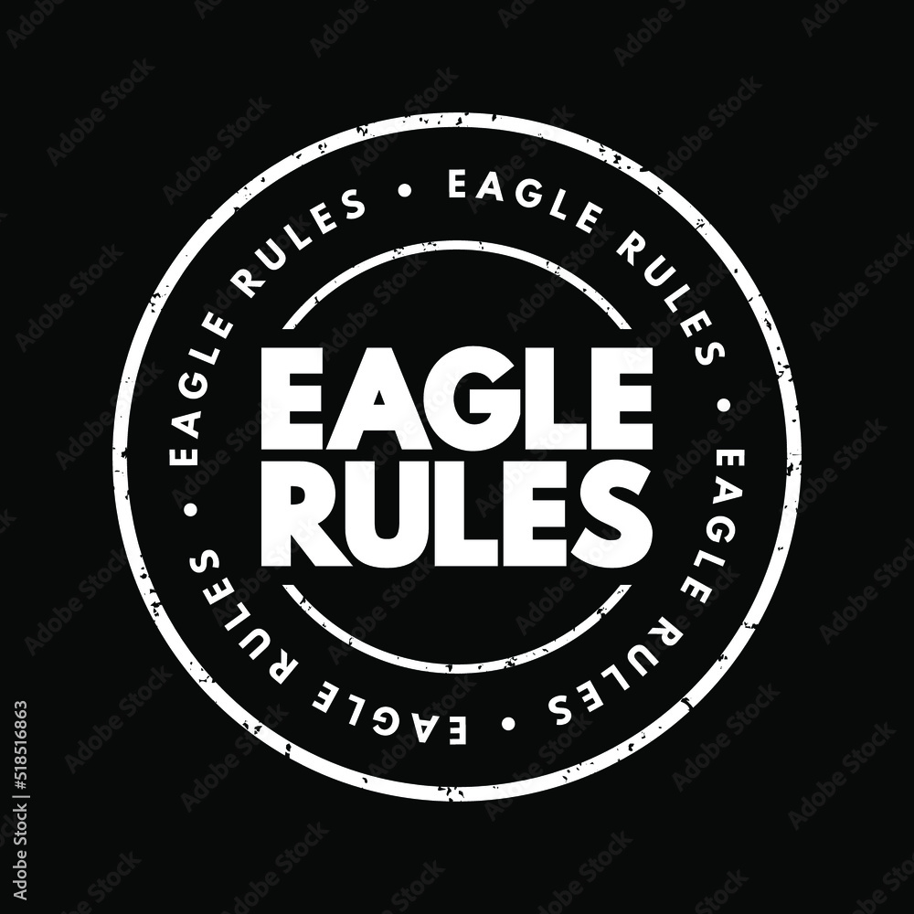 Eagle Rules text stamp, concept background