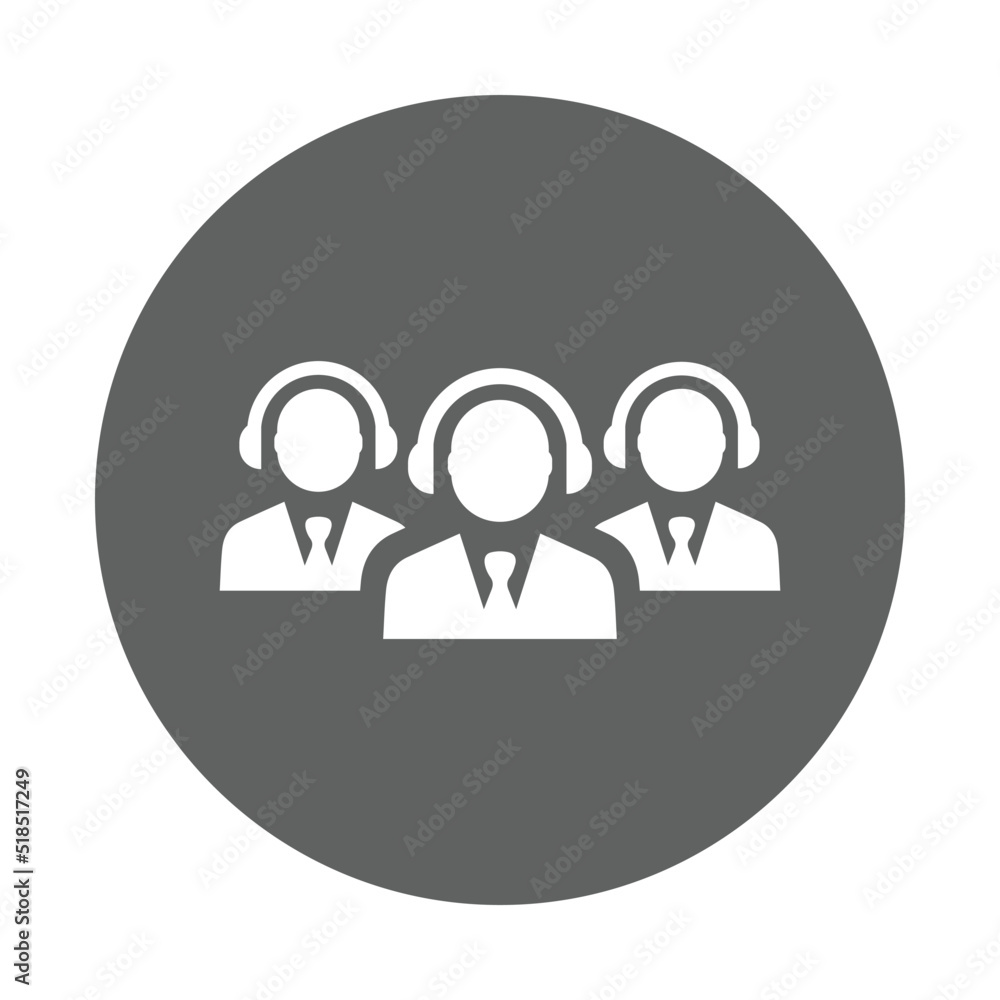 Call center, hotline number icon. Gray vector graphics. Stock Vector