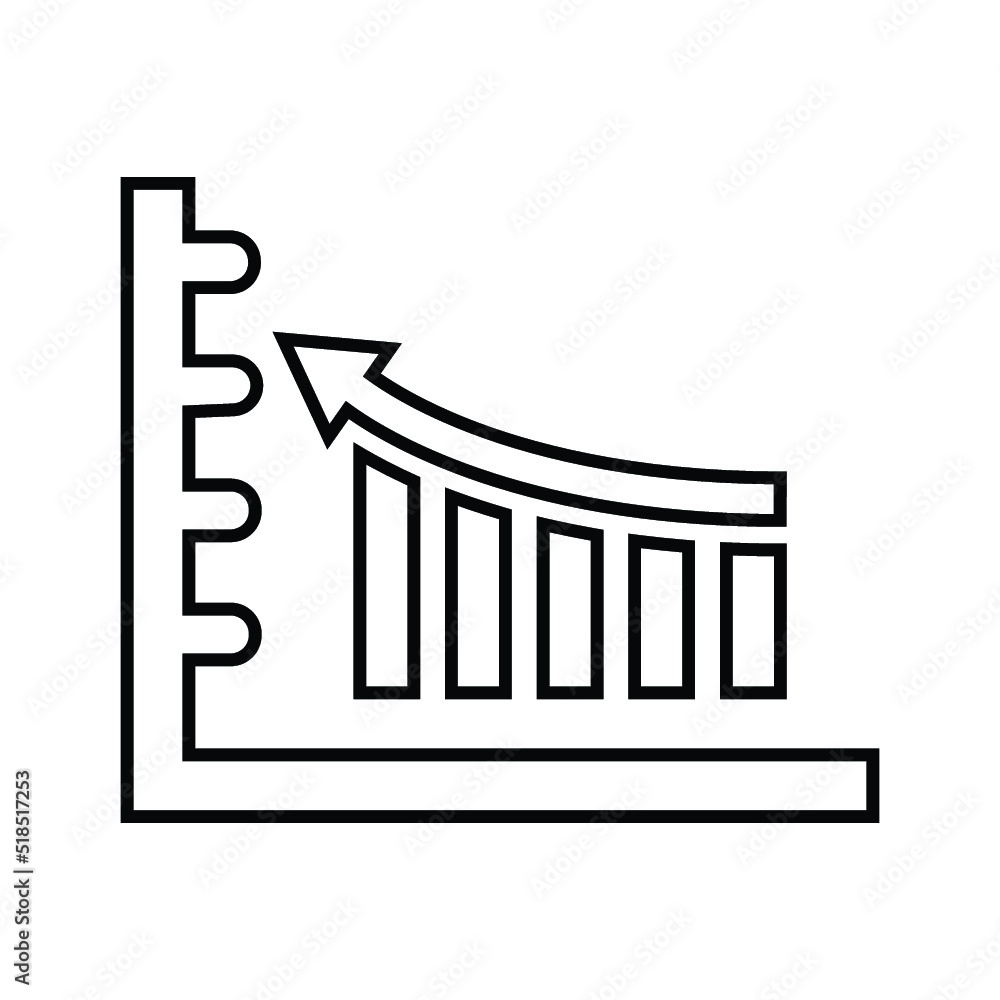 Chart, statistical, graph outline icon. Line art vector. Chart, statistical, graph outline icon. Line art vector.