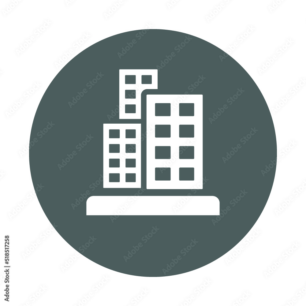 Office center, company buildings icon. Gray vector graphics. Office center, company buildings icon. Gray vector graphics.