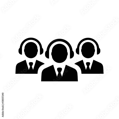 Call center, hotline number icon. Black vector graphics.