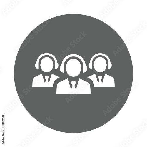 Call center, hotline number icon. Gray vector graphics.
