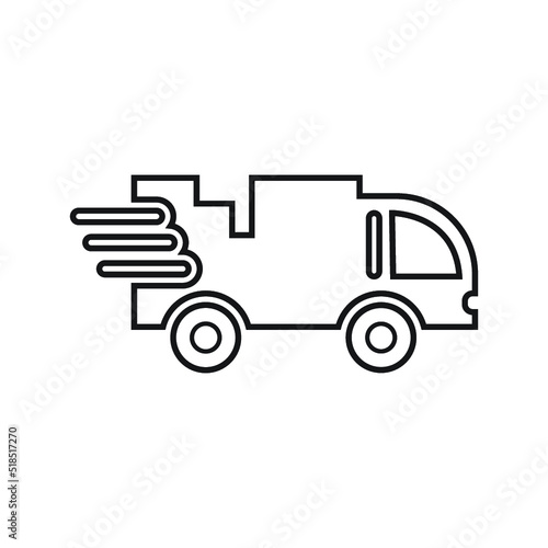Courier, delivery, transportation outline icon. Line art vector.