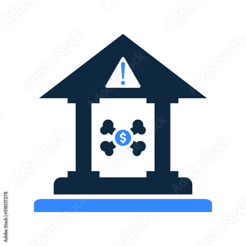 Crash, bankrupt, banking, danger icon. Simple editable vector illustration.