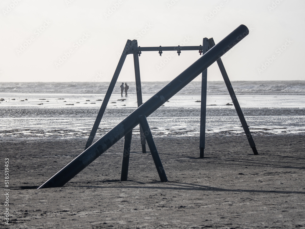 North Sea landscape in Sankt Peter-Ording, Germany.