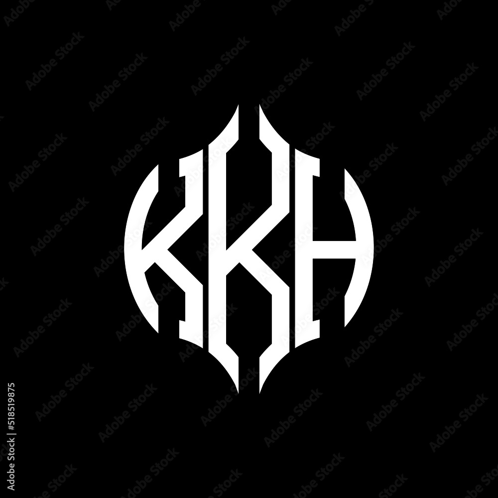 KKH letter logo. KKH best black background vector image. KKH Monogram