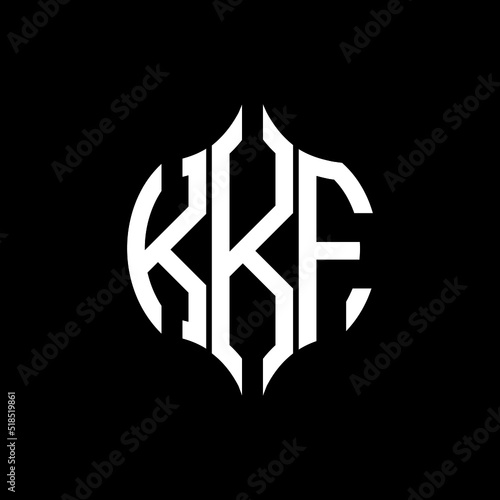 KKF letter logo. KKF best black background vector image. KKF Monogram logo design for entrepreneur and business.
 photo