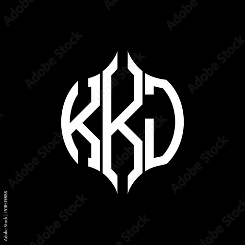 KKJ letter logo. KKJ best black background vector image. KKJ Monogram logo design for entrepreneur and business.
 photo