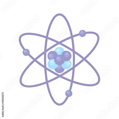 Atomic structure modern semi flat color vector object. Agglomeration of molecules. Full sized item on white. Chemistry simple cartoon style illustration for web graphic design and animation