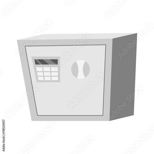 Safe box semi flat color vector object. Protect money and papers. Security. Full sized item on white. Safety equipment simple cartoon style illustration for web graphic design and animation