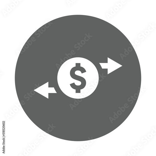 Income, money, payment icon. Gray vector graphics.