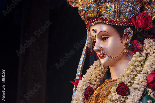 Idol statue of Goddess Maa Durga, happy navratri and dussehra  photo