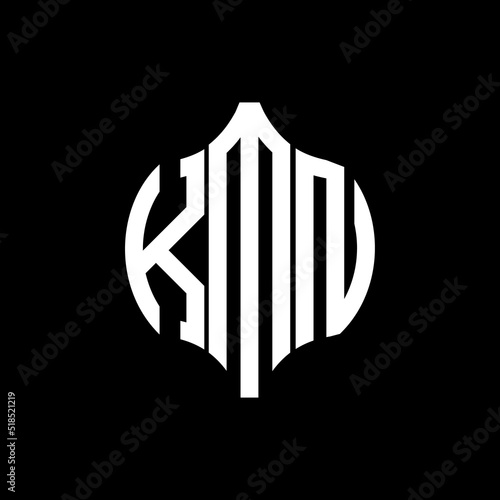 KMN letter logo. KMN best black background vector image. KMN Monogram logo design for entrepreneur and business.
 photo