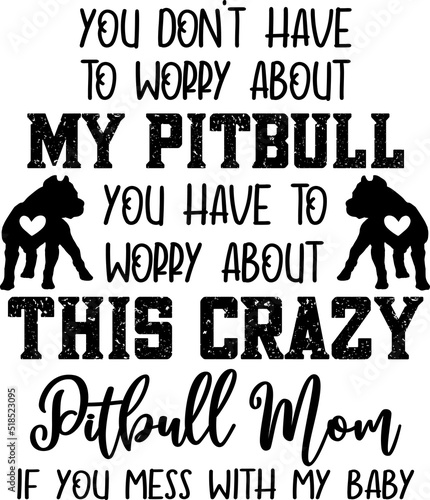 You Don't Have To Worry About My Pitbull You Have To Worry About This Crazy Pitbull Mom 1