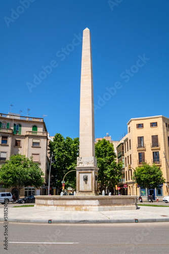 plaza del Cardenal Reig y  fuente del Obelisco, Palma, Mallorca, balearic islands, Spain photo