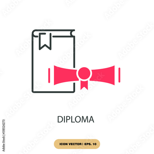 diploma icons symbol vector elements for infographic web