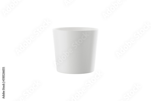 white ceramic cup or mug on white background. 3D rendering