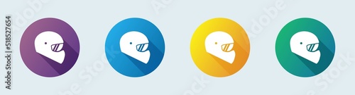 Helmet solid icon in flat design style. Automotive signs vector illustration.