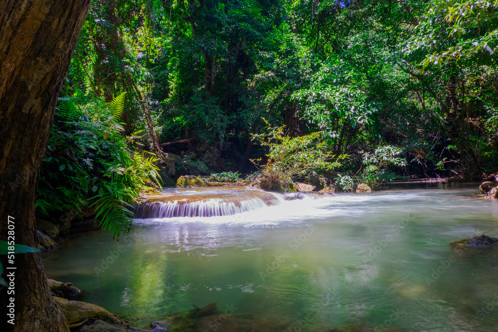 Fototapeta premium Huay mae khamin waterfall kanchanaburi thailand