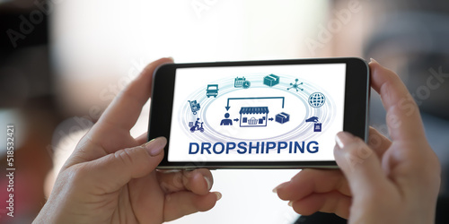 Dropshipping concept on a smartphone
