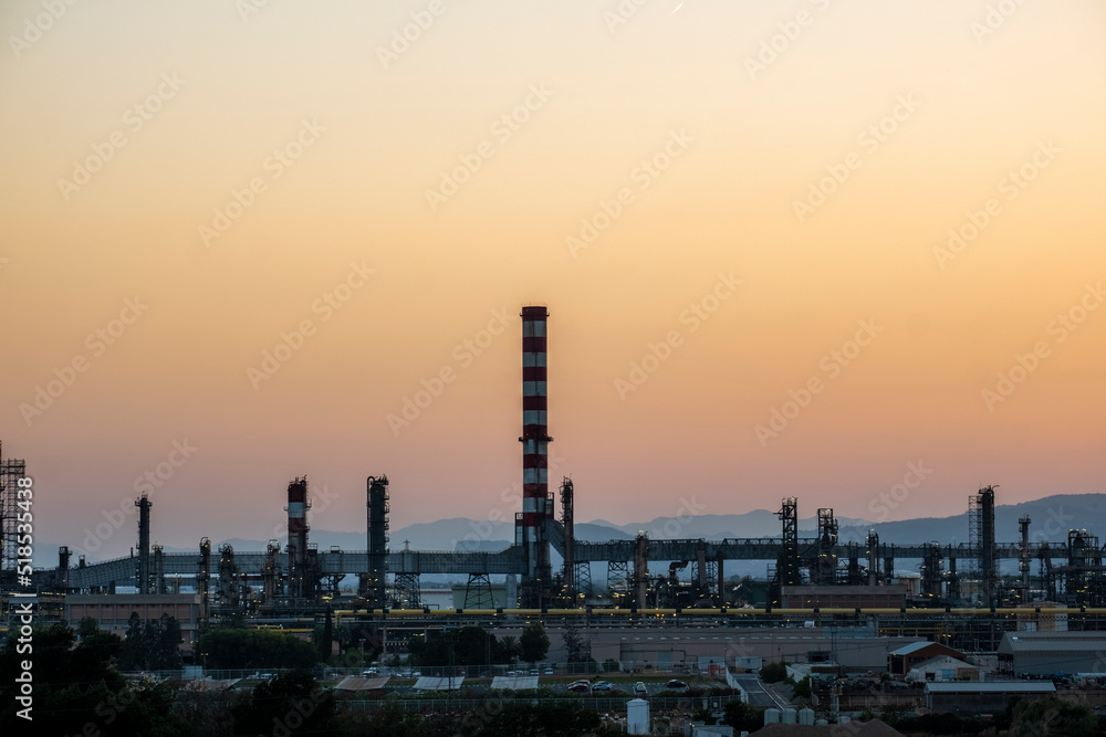 petrochemical industry in a refinery in Tarragona in Spain