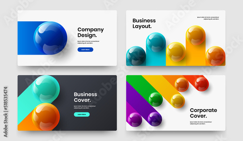 Original realistic balls banner concept collection. Modern company identity design vector illustration composition.