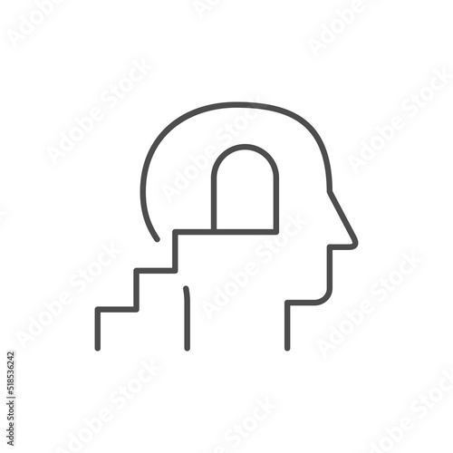 Path to subconscious line outline icon