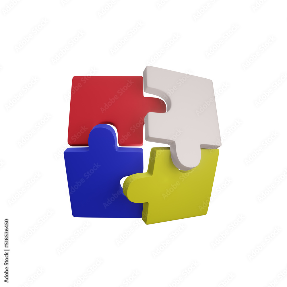 3D rendering of block puzzle games object 3D rendering of block puzzle games object