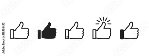 vector thumbs up set. Thumbs up. Set of design elements.