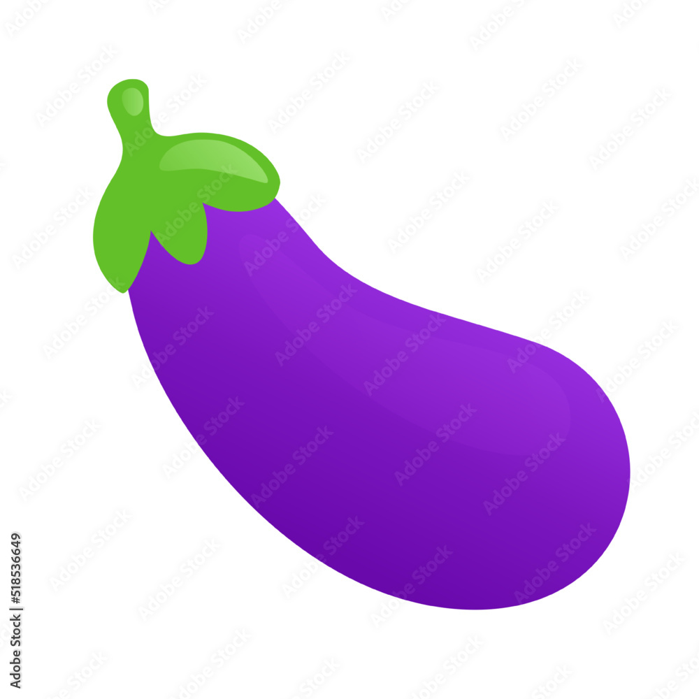 Cartoon eggplant made in flat style. Vector. Cartoon eggplant made in flat style. Vector.