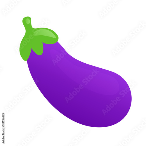 Cartoon eggplant made in flat style. Vector.
