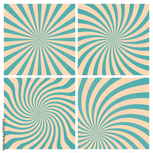 Groovy hippie 70s backgrounds with waves swirl twirl pattern