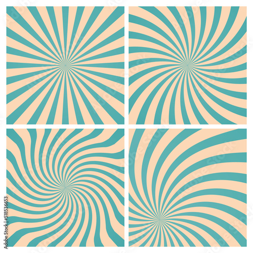 Groovy hippie 70s backgrounds with waves  swirl  twirl pattern