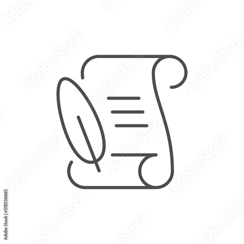 Copywriting or letter line outline icon