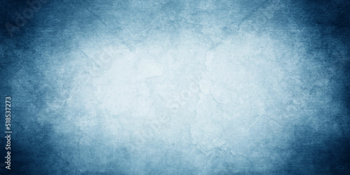 Backdrop old wall grunge pattern texture cement dark blue and abstract blue color design are light with black gradient background. panorama wall grungy textured painted concrete wall wallpaper.